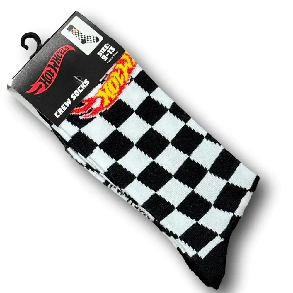 3/$20 Hot Wheels Retro Logo Funny Novelty Crew Socks - NWT